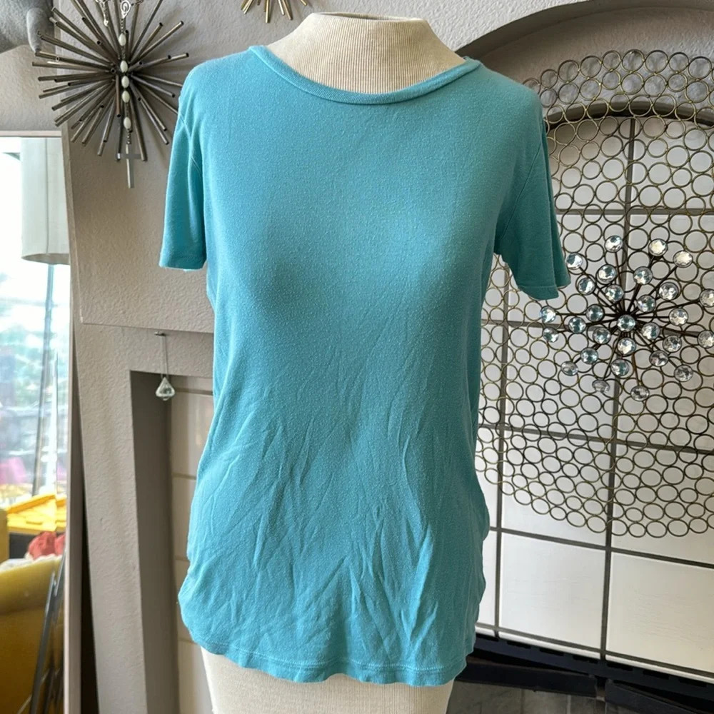 Michael stars one size fits most turquoise blue t shirt